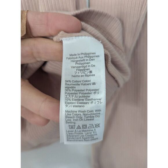 J.‎ Crew Ribbed stretch-cotton square neck T-Shirt women's size XL tan basics - Picture 4 of 6